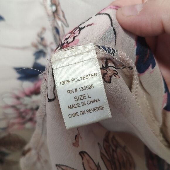 Liberty Love Women's Lightweight Open Front Pink Floral Cardigan Size Large - Picture 7 of 8